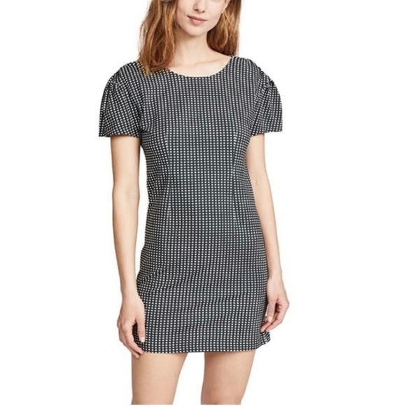 NWTS $110 Size XS LNA Alaina Green Checkered Puff Sleeve Mini Dress Revolve Cute - Picture 1 of 4